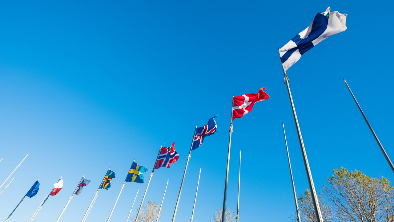 Nordiske flagg. Foto