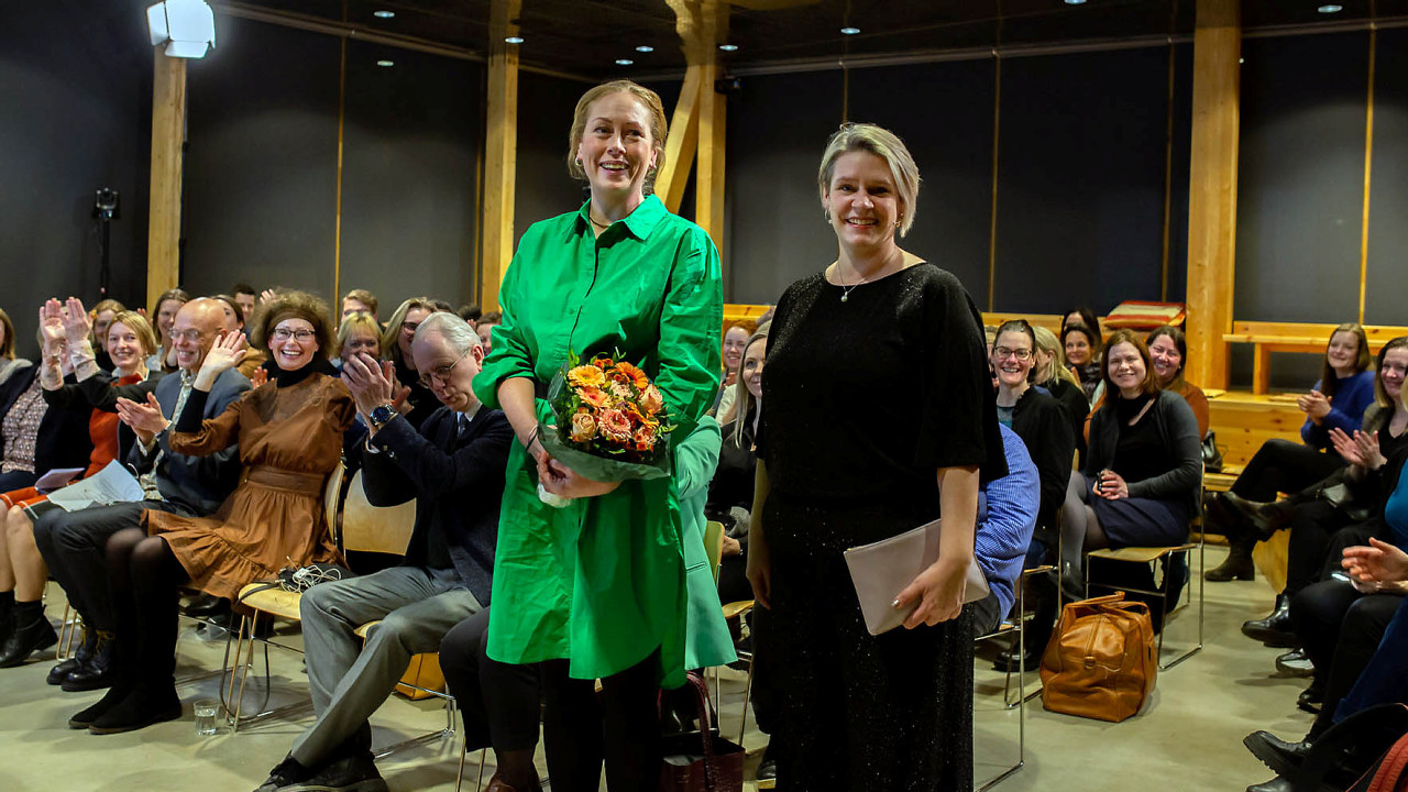 Camilla Thorrud Larsen fra Volue. og Marte Mjøs Persen. Foto