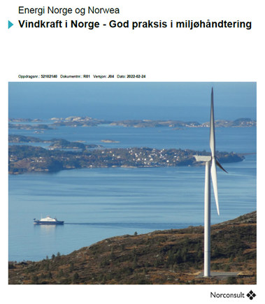 Forside rapporten Vindkraft i Norge - God praksis i miljøhåndtering