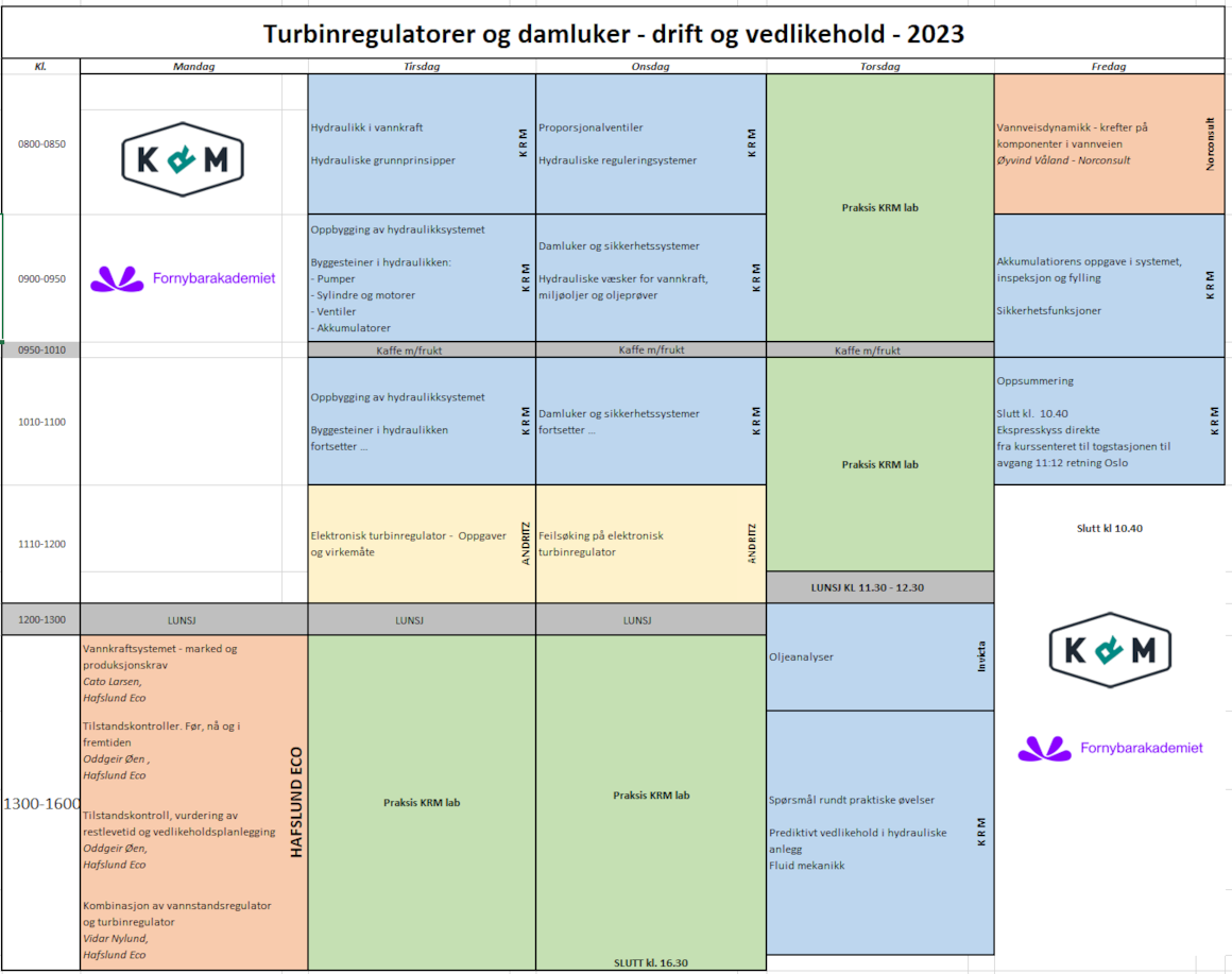 Timeplan KRM 2023