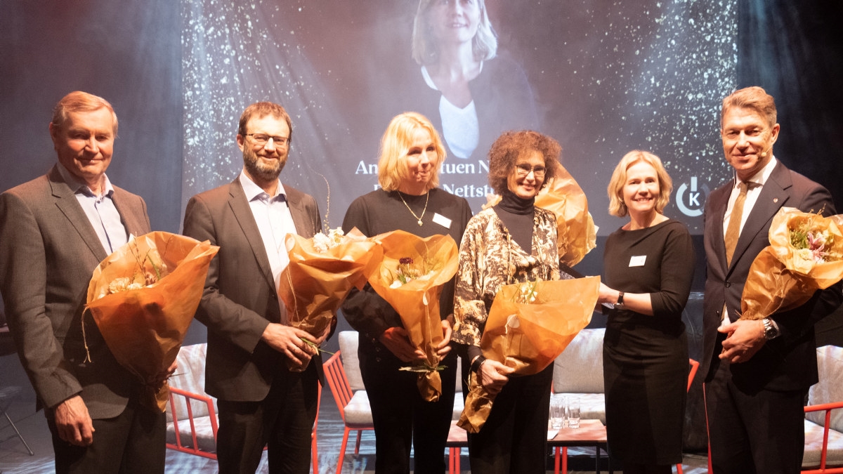 Fra venstre: Bjarne Aamodt, Leif Lia, Kristin Lian, Anne Grethe Solberg, Anne Sagstuen Nysæther og Terje Aasland.
