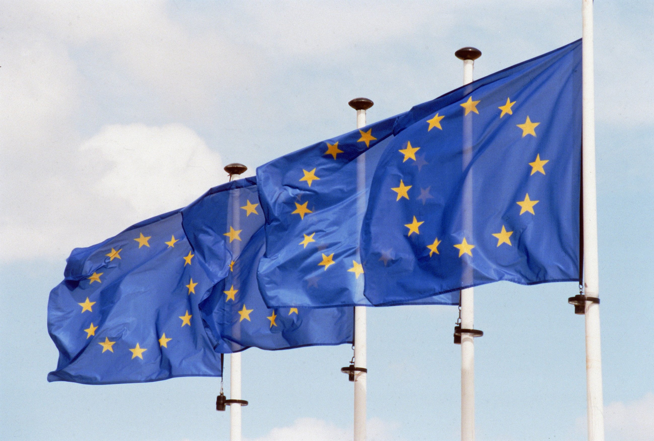 Blafrende flagg EU. Foto