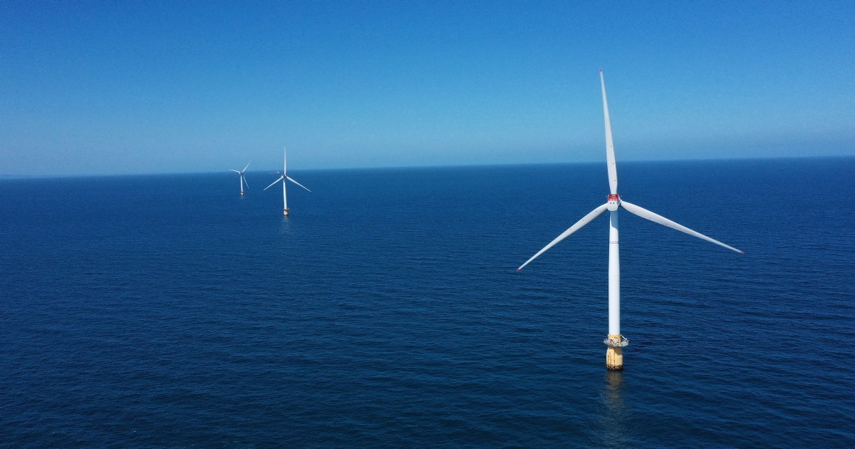 Hywind Scotland, the worlds first floating wind farm, operated by Equinor. Foto