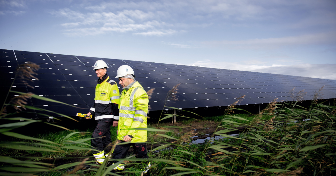Befaring på Statkraft sin sol park solar park "Lange Runde" i Emmen i Nederland.