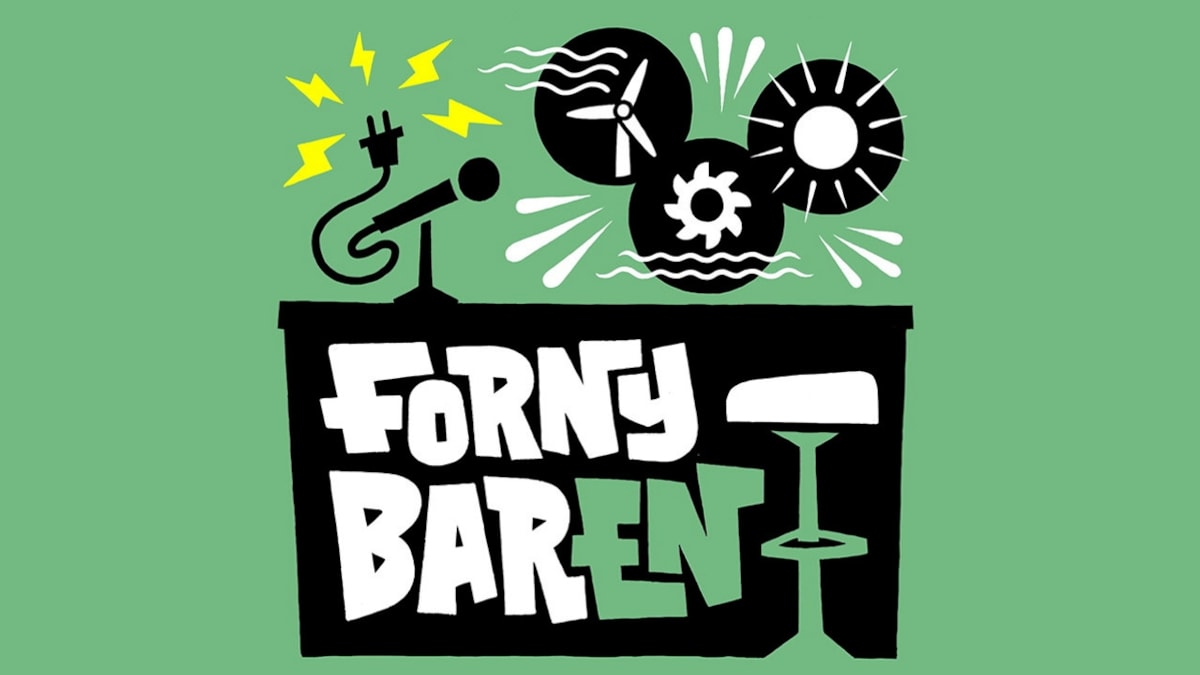 Fornybaren - illustrasjon med grønn bakgrunn